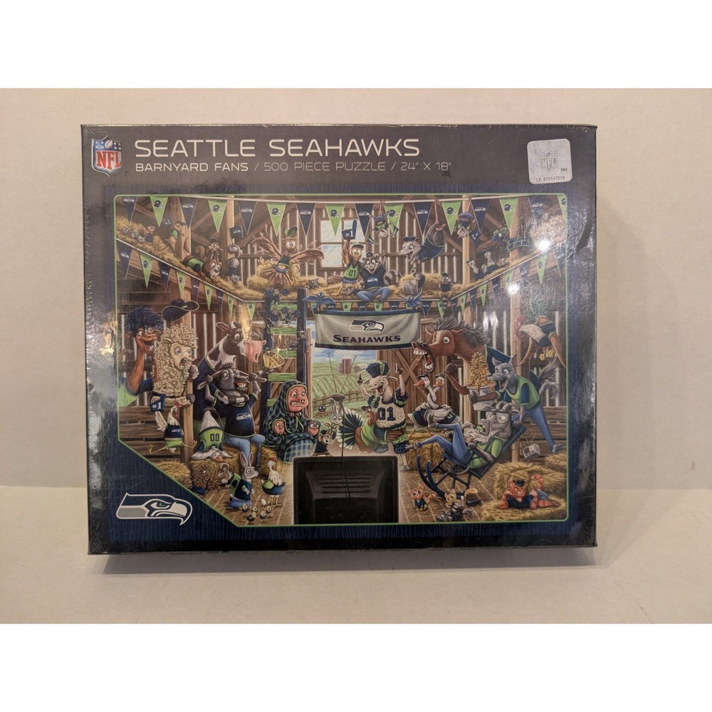 NEW SEALED Seattle Seahawks Barnyard Fans Puzzle 24"x18" 500 Piece